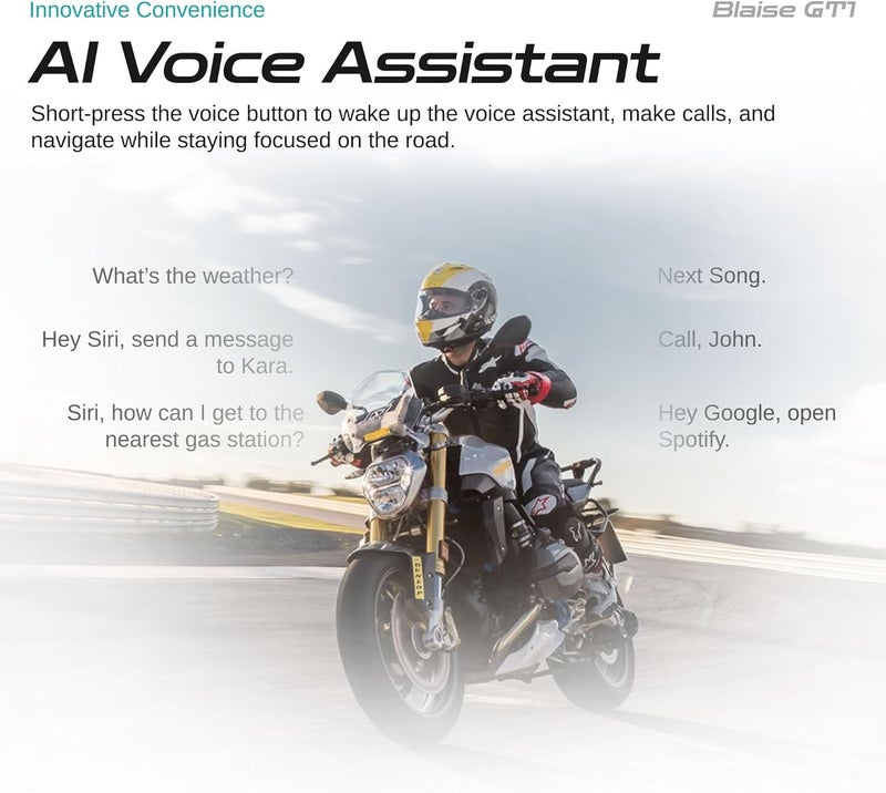 Logto Blasie GT1 Motorcycle Helmet Bluetooth Headset Intercom 2 Riders Music Share Helmet Communication System IPX6 Waterproof (Dual Pack-Black) - Image 4